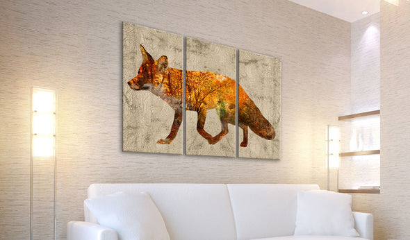 Foto schilderij - Fox in The Wood