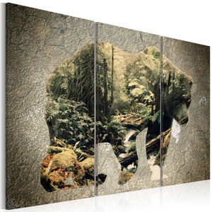 Foto schilderij - The Bear in the Forest