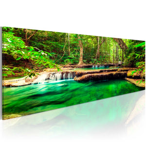 Foto schilderij - Emerald Waterfall