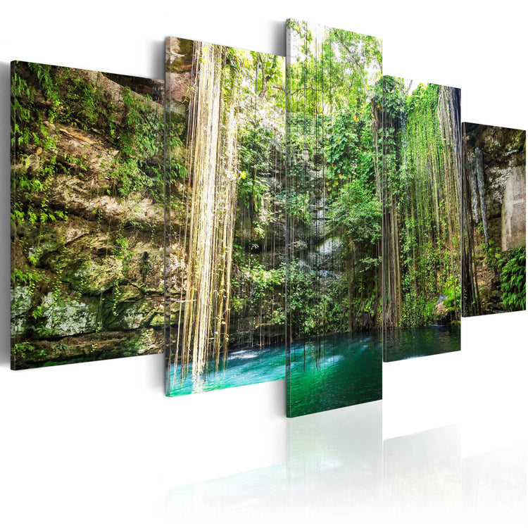 Foto schilderij - Waterfall of Trees