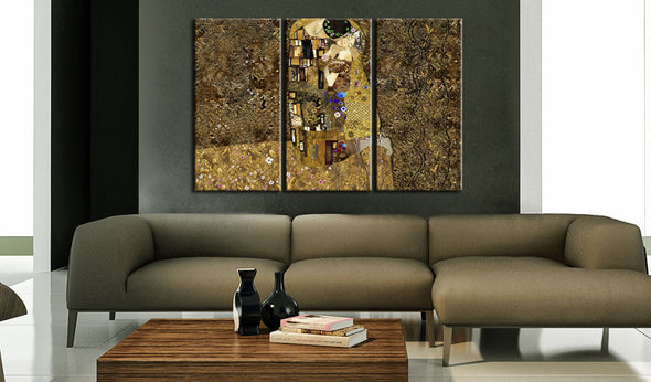 Foto schilderij - Klimt inspiration - Kiss