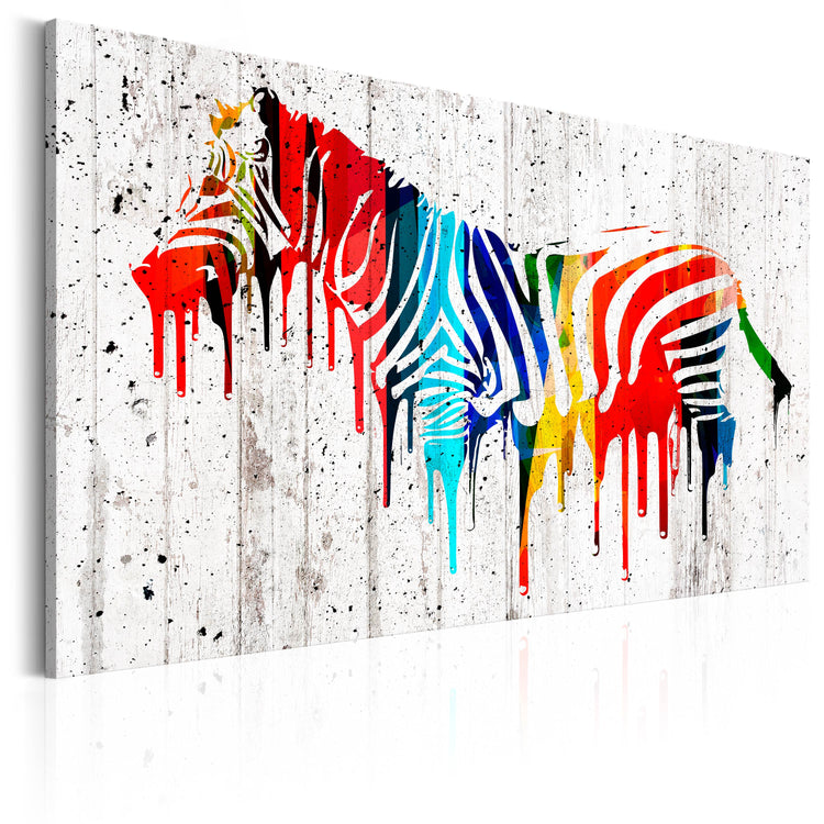 Foto schilderij - Colourful Zebra