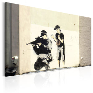Foto schilderij - Sniper and Child by Banksy