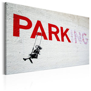 Foto schilderij - Parking Girl Swing by Banksy