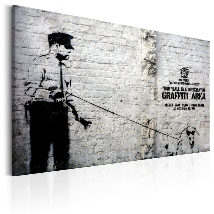 Foto schilderij - Graffiti Area (Police and a Dog) by Banksy