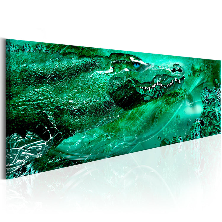 Foto schilderij - Emerald Crocodile