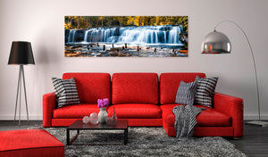 Foto schilderij - Autumnal Waterfall