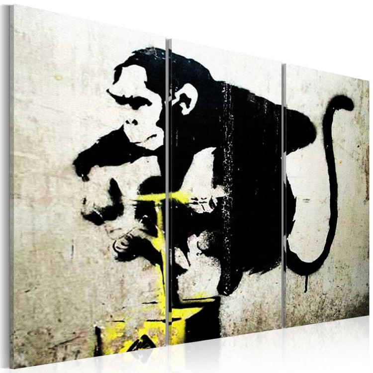 Foto schilderij - Monkey TNT Detonator by Banksy