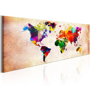 Foto schilderij - World Map: Colourful Ramble