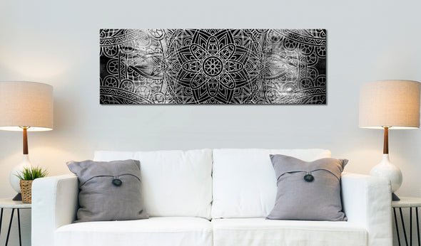 Foto schilderij - Mandala: Grey Depths