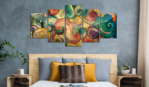 Foto schilderij - Colourful Waves