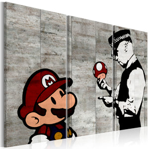 Foto schilderij - Banksy: Mario Bros
