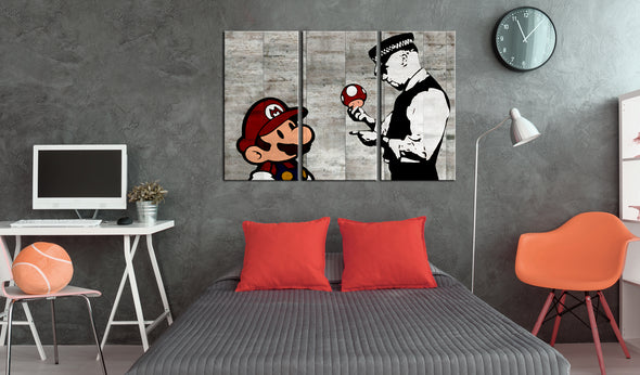Foto schilderij - Banksy: Mario Bros