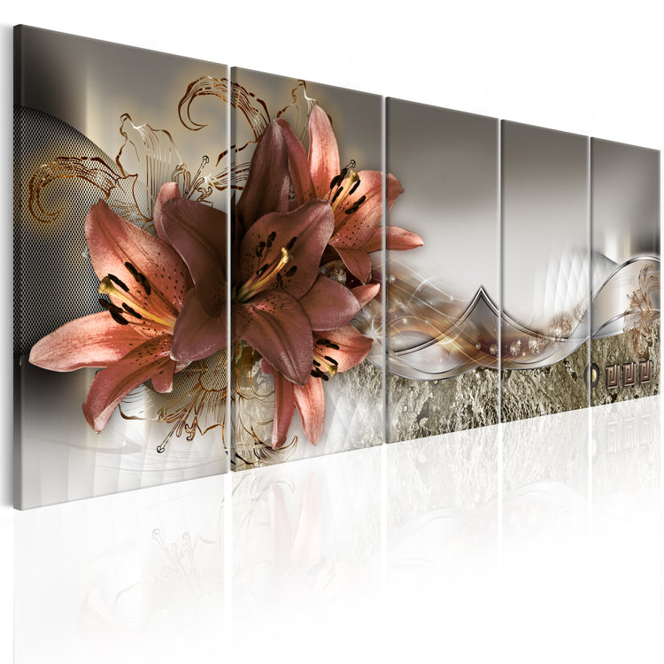 Foto schilderij - Lilies and Abstraction