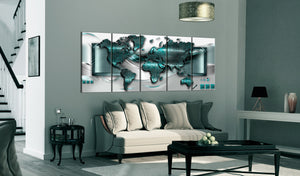 Foto schilderij - World Map and Abstraction