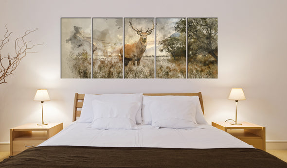 Foto schilderij - Watercolour Deer I