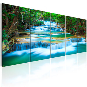 Foto schilderij - Sapphire Waterfalls I