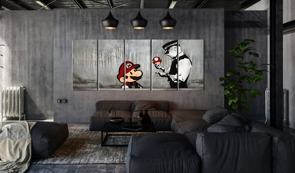 Foto schilderij - Mario Bros on Concrete