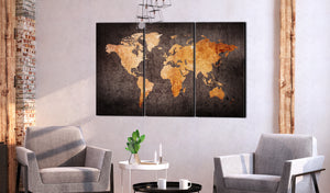 Foto schilderij - Chestnut World Map