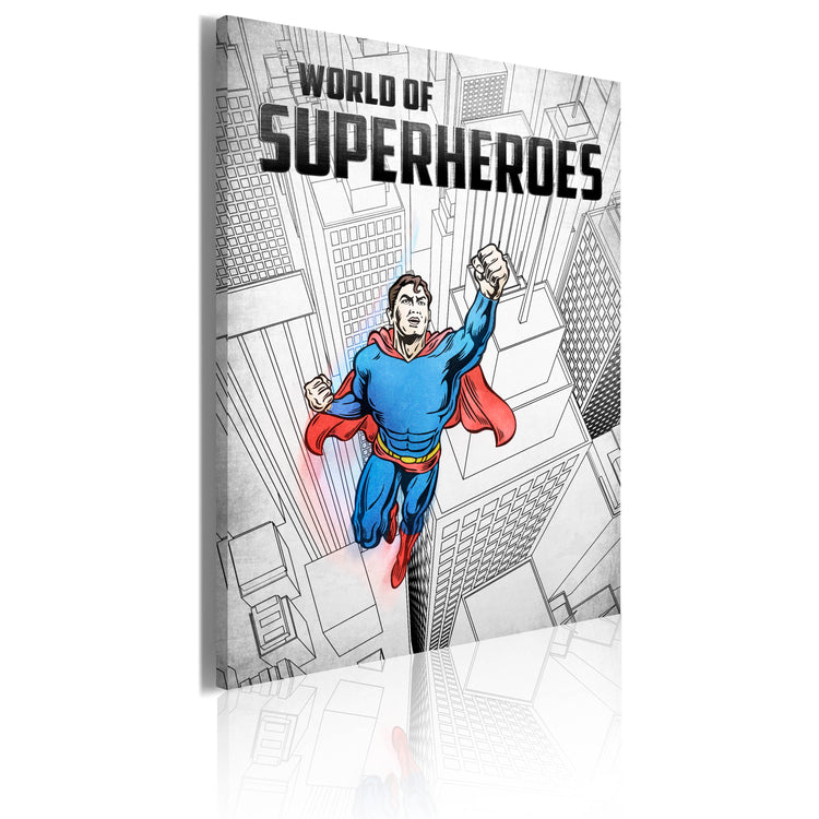 Foto schilderij - World of superheroes