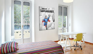 Foto schilderij - World of superheroes