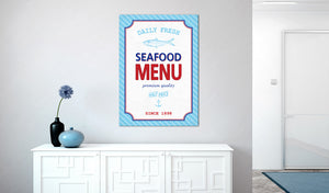 Foto schilderij - Seafood menu