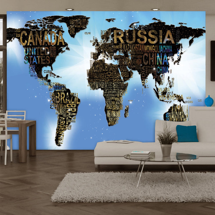 Fotobehang - World Map - Blue Inspiration