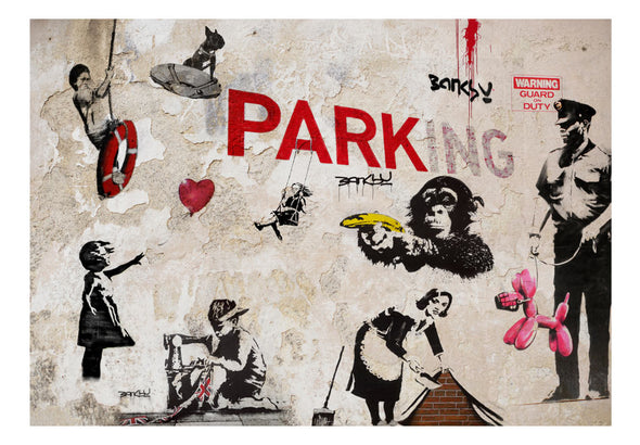 Fotobehang - [Banksy] Graffiti Collage