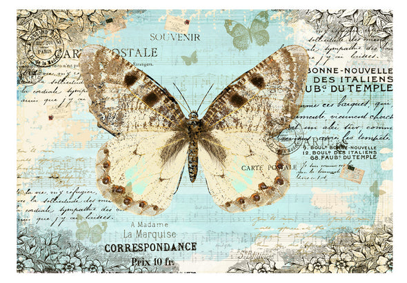 Fotobehang - Postcard with butterfly