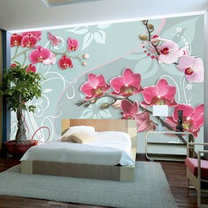 Fotobehang - Pink orchids - variation II
