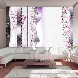 Fotobehang - Parade of orchids in violet