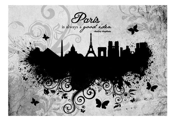Fotobehang - Paris is always a good idea - black and white