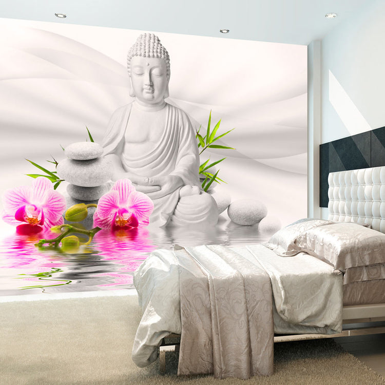 Fotobehang - Buddha and Orchids