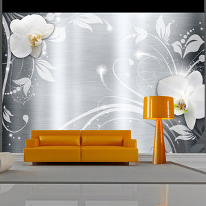 Fotobehang - Orchids on steel