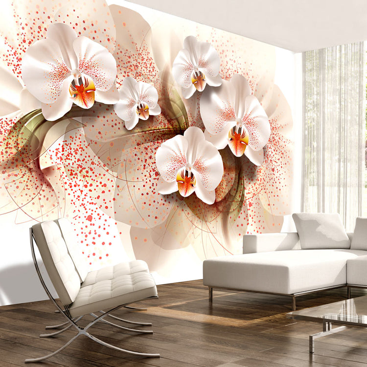 Fotobehang - Pale yellow orchids