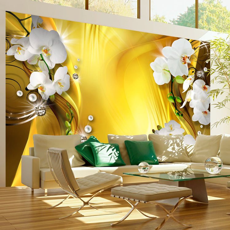 Fotobehang - Orchid in Gold