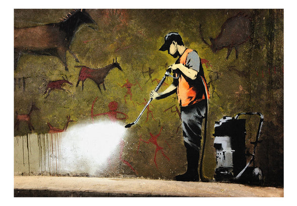 Fotobehang - Banksy - Cave Painting