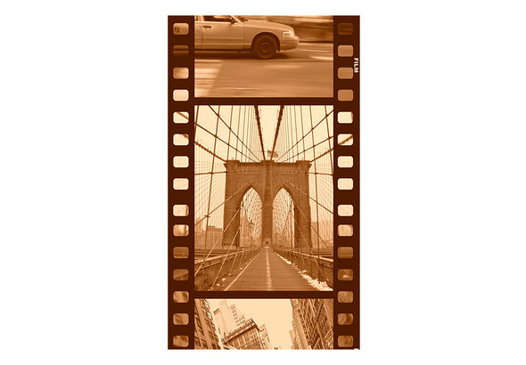 Fotobehang - New York - Collage (sepia)