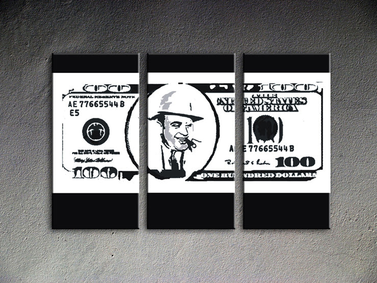 Popart schilderij Al Capone Dollar