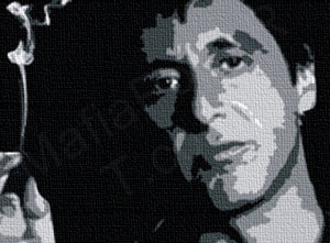 Popart schilderij Scarface - Al Pacino 6 delig