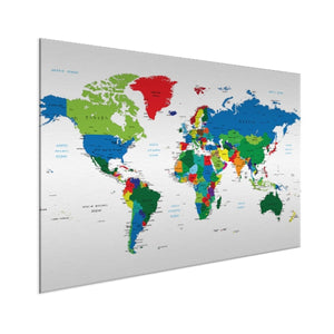 Wereldkaart op aluminium - Alle landen