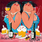 Dikke dames schilderij Enjoy Life (Giclée)