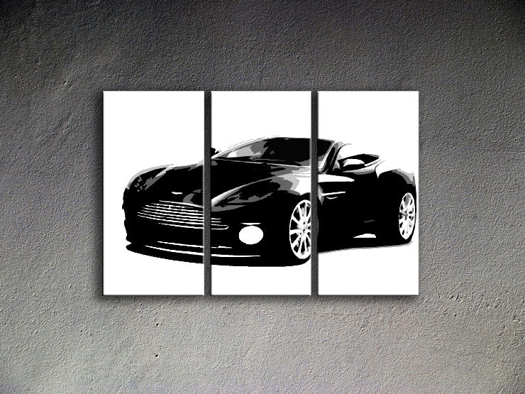 Popart schilderij Aston Martin 3 delig