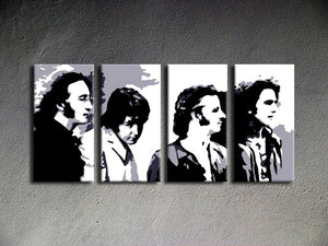 Popart schilderij Beatles 4 delig 3
