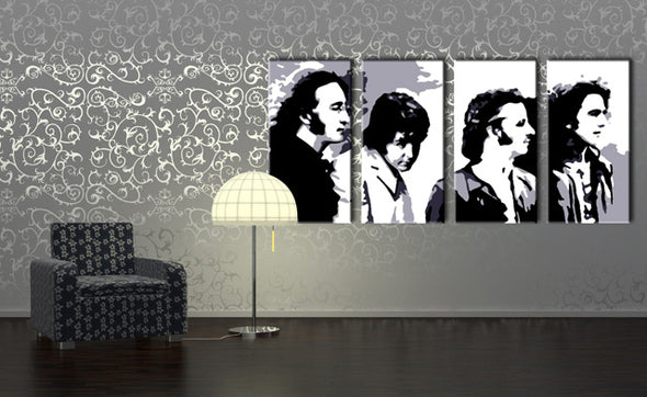 Popart schilderij Beatles 4 delig 3