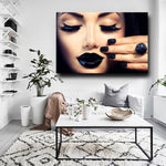 Plexiglas schilderij Black Lips fotokunst