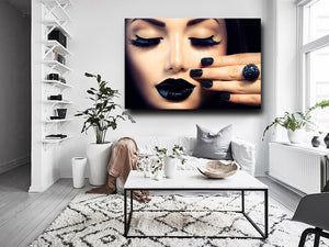 Plexiglas schilderij Black Lips fotokunst
