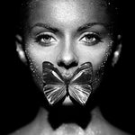Aluminium schilderij Butterfly Lips fotokunst
