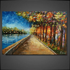 Olieverf schilderij By the Lake 120 x 80 cm