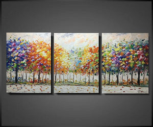 Olieverf schilderij Calming Trees 180 x 80 cm